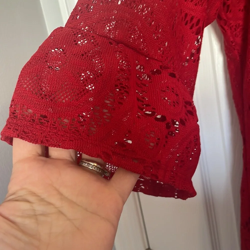 Rabbit Rabbit Rabbit red lace shift dress - Picture 5 of 10